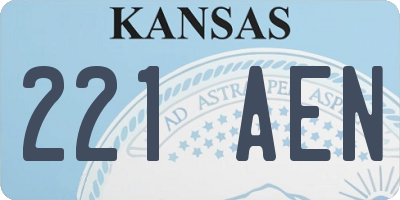 KS license plate 221AEN