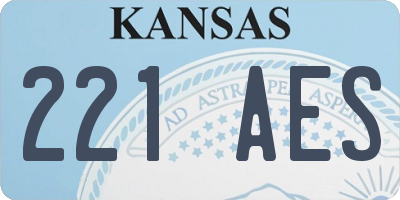KS license plate 221AES