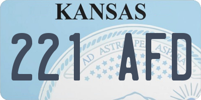 KS license plate 221AFD