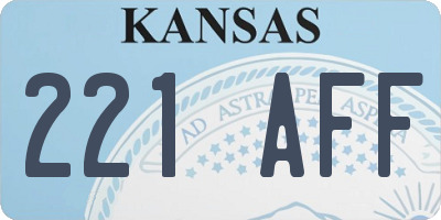 KS license plate 221AFF