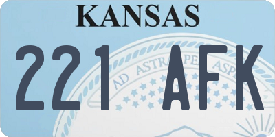 KS license plate 221AFK