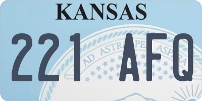 KS license plate 221AFQ