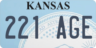 KS license plate 221AGE