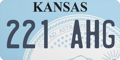KS license plate 221AHG