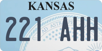 KS license plate 221AHH
