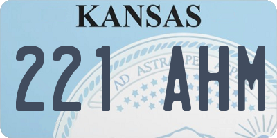 KS license plate 221AHM