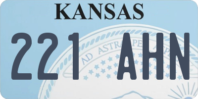 KS license plate 221AHN