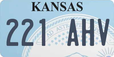 KS license plate 221AHV