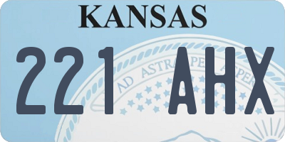 KS license plate 221AHX