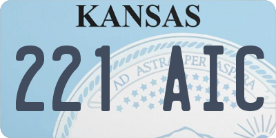 KS license plate 221AIC