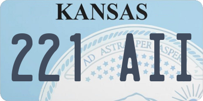 KS license plate 221AII