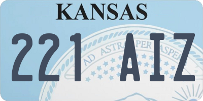 KS license plate 221AIZ