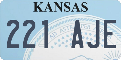KS license plate 221AJE