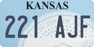 KS license plate 221AJF