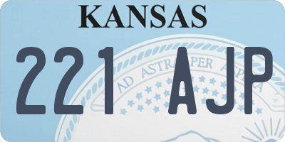 KS license plate 221AJP
