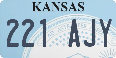 KS license plate 221AJY