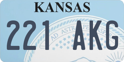 KS license plate 221AKG
