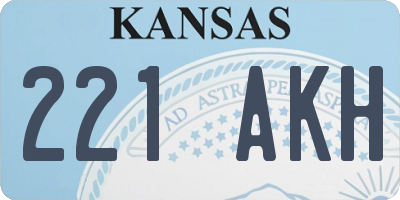KS license plate 221AKH