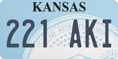 KS license plate 221AKI