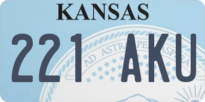 KS license plate 221AKU