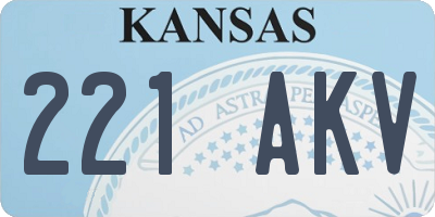 KS license plate 221AKV