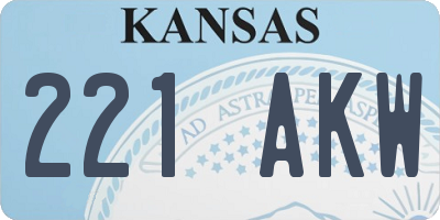 KS license plate 221AKW