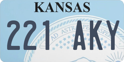 KS license plate 221AKY