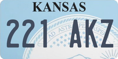 KS license plate 221AKZ