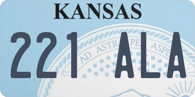 KS license plate 221ALA