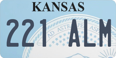 KS license plate 221ALM