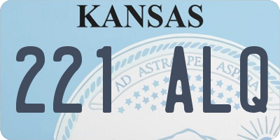 KS license plate 221ALQ