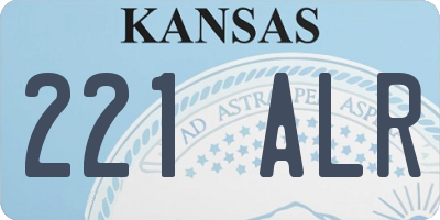 KS license plate 221ALR