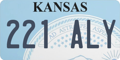 KS license plate 221ALY