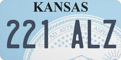 KS license plate 221ALZ