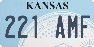 KS license plate 221AMF
