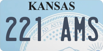 KS license plate 221AMS