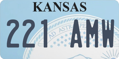 KS license plate 221AMW