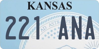 KS license plate 221ANA