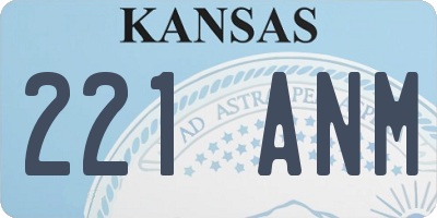 KS license plate 221ANM