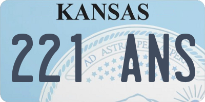 KS license plate 221ANS