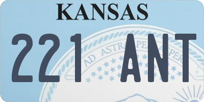 KS license plate 221ANT