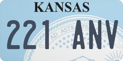 KS license plate 221ANV