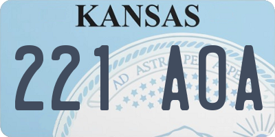 KS license plate 221AOA