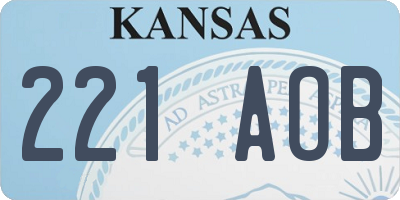 KS license plate 221AOB