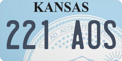 KS license plate 221AOS