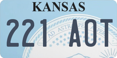 KS license plate 221AOT