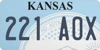 KS license plate 221AOX