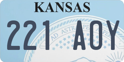 KS license plate 221AOY