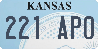 KS license plate 221APO