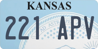 KS license plate 221APV